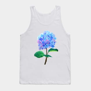 blue purple hydrangea watercolor painting Tank Top